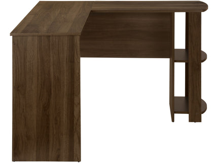 Computer Desk, Home Office, Corner, Storage Shelves, L Shape, Laptop, Contemporary & Modern - Walnut