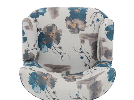 Armchair With Round Arm - White / Blue