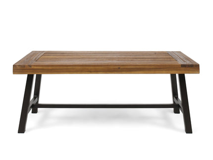 Carlisle - Industrial Coffee Table With And Slat Panel Design - Natural