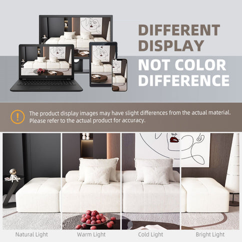 Modern Oversized Diy Combination Modular Sectional Sofa With Pillows