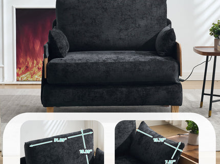 Mid Century Modern Foldable Sofa Bed, 3 In 1 Convertible Sleeper With 3 Pillows