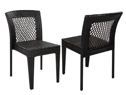 7 Piece Outdoor Dining Set With Table And 6 Chairs - Brown Multi