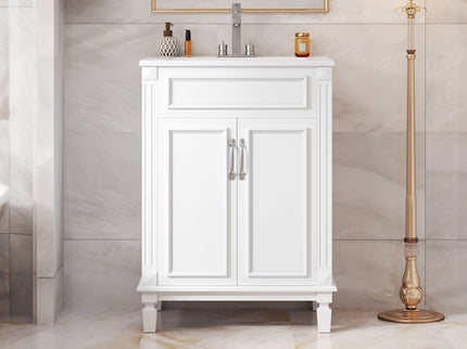 Bathroom Vanity With Top Sink, Cabinet With 2 Soft Closing Doors