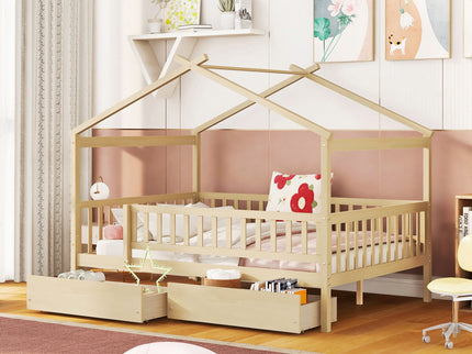 House Bed With 2 Drawers