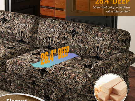 Luxuriously Comfortable Cloud Couch Sofa With Elegant Rolled Arms & Pleated Skirt Design