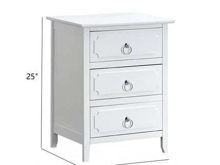 Daniel - 3 Drawer Nightstand - White