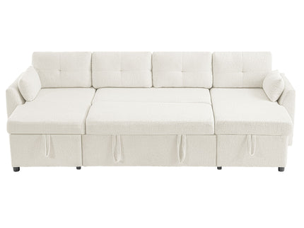 U-Shaped Sectional Sofa Bed With Storage And USB Ports