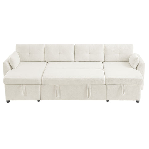 U-Shaped Sectional Sofa Bed With Storage And USB Ports