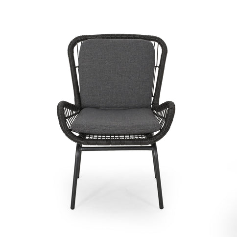 Outdoor Wicker Club Chair With Cushions (Set of 2)