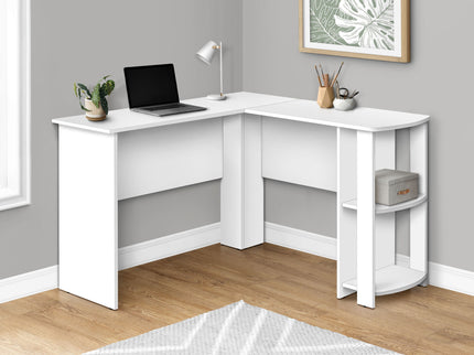 Computer Desk, Home Office, Corner, Storage Shelves, L Shape, Laptop, Contemporary & Modern