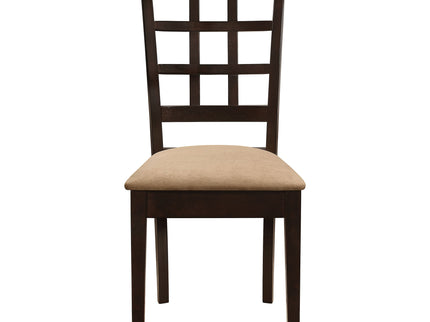 Henin - 5 Piece Dining Set With Lattice Back Chairs - Cappuccino