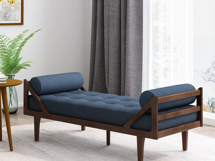 Chic Contemporary Chaise Lounge With Button Tufting And Bentwood Structure