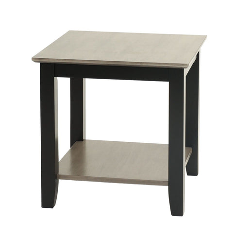 3 Piece Table Set With Open Shelf Storage, Includes Coffee, End & Console Table - Black / Black / Gray / Gray