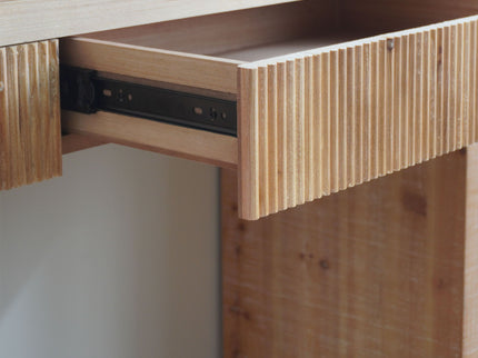 Rustic Modern Console Table With Drawer Storage - Natural Wood
