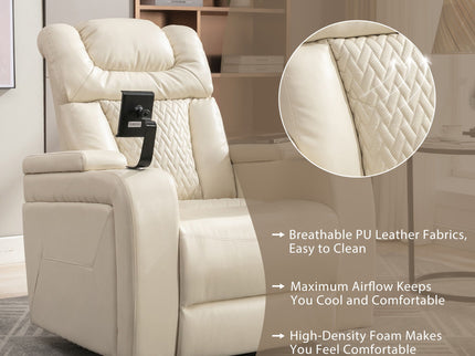 270 Degree Swivel Power Recliner With Tray Table, Phone Holder, Cup Holder, USB Port