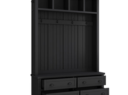 Hall Tree With 4 Drawers, Coat Rack With 6 Hooks