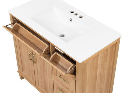 Bathroom Vanity With Sink, Soft Close Doors & Drawers - Wood