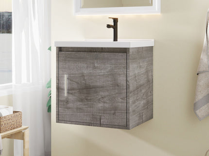 Floating Bathroom Vanity Combo, Wall Mounted Cabinet With Sink & Soft Close Doors For Small Bathrooms