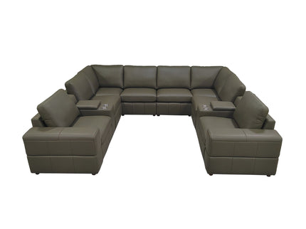 Upholstered Large Arms Sectional With Recliner Seats
