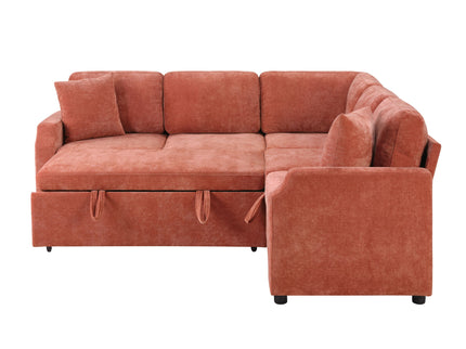 Modern L Shaped Sectional Sofa Bed With Hidden Storage Upholstery