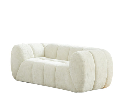 Quilted Cloud Sofa With Rounded Armrests And Piano Key Backrest Design