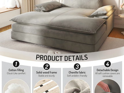 Modern Oversized Double Chaise Lounge Chair