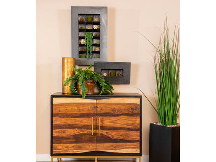 Denali - 2 Door Accent Cabinet With Variegated Grain Doors And Soft Base - Walnut