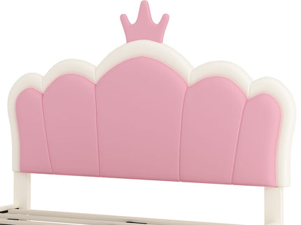 Upholstered Princess Platform Bed With Crown Headboard
