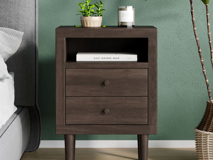Nystrom - Mid Century Modern 2 Drawer Nightstand