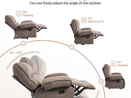 Oversized Manual Recliner Chair Sofa For Living Room