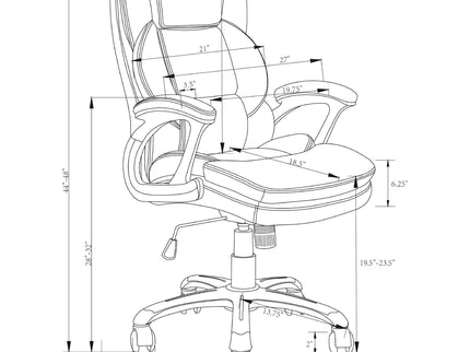 Stanton - Upholstered Adjustable Chair With Padded Arms And Adjustable Height - Gray