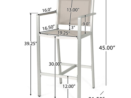 Outdoor Rust Proof Aluminum Barstools (Set of 2)