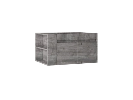 Floating Bathroom Vanity Cabinet, Soft Close Double Drawers, Open Side Storage, Wall Mounted, Cabinet Only