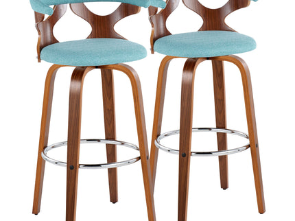 Gardenia - Mid Century Modern Fixed Height Barstool With Swivel With Round Footrest (Set of 2)