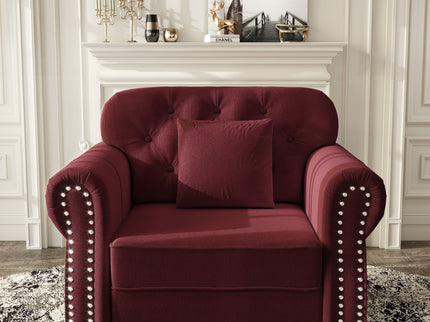 Upholstered Sofa With Nailhead Trim And Rolled Armrests