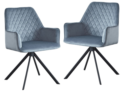 Modern Desk Chair No Wheel, Ergonomic Office Chair Home Office Upholstered Chair, Computer Chair For Bedroom, Reception Room, Living Room With Metal Legs - Blue