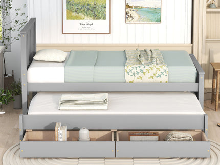 Platform Bed With Trundle And Drawers