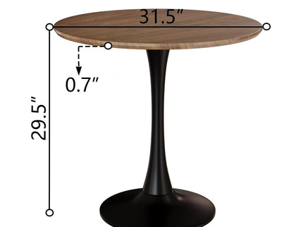 Mid-Century Round Dining Table With Pedestal Base For 2 - 4 People