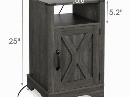Farmhouse Nightstand, Charging Station & Storage