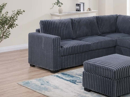 Contemporary Sectional Set With Ottoman