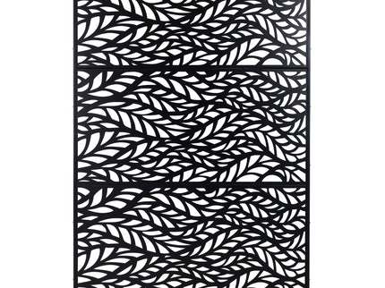 Outdoor & Indoor Privacy Screen Metal Privacy Screen, Freestanding Decorative Privacy Screen For Deck Balcony Patio - Black