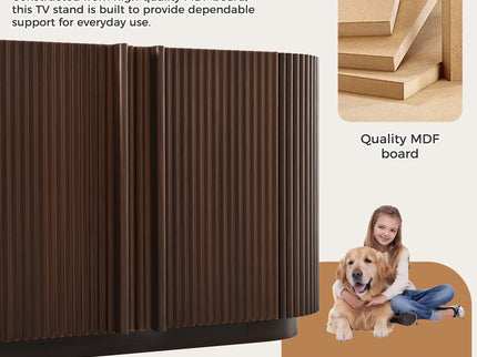 TV Stand With Fluted Tambour Style Door
