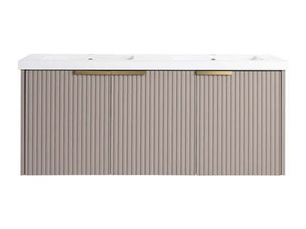 Contemporary Wall Mounted Bathroom Vanity With Resin Double Sink