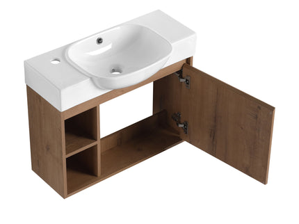 Sleek Design Freestanding Bathroom Vanity With Sink, Soft Close Door