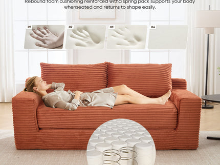 Convertible Loveseat Sofa Bed With Memory Foam & Steel Frame