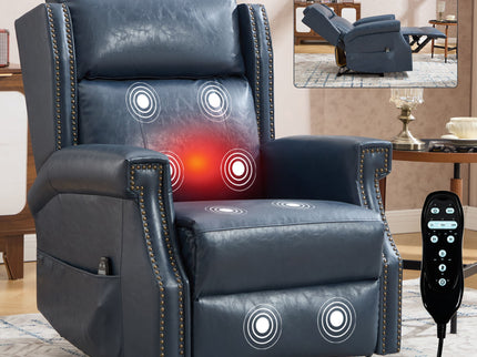 Manual Recliner Chair With Heavy Duty Motion Mechanism, 8 Vibrating Nodes And 3 Massage Modes For Living Room