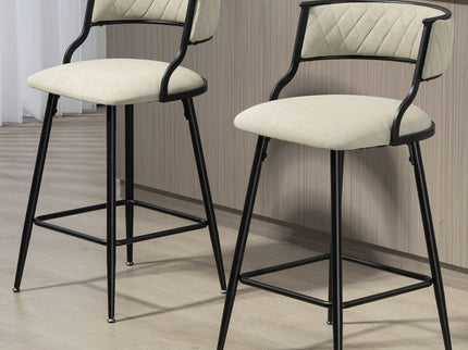 Counter Height Bar Stools With Powder Coating Base And Footrest (Set of 2) -