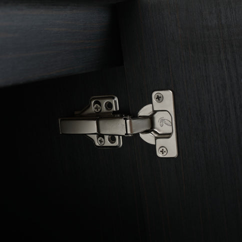 Modern Wall Mounted Bathroom Vanity With Thick Edge Resin Sink And Storage Rack