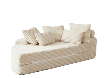 Semi Circular 2 In 1 Sofa Bed With Neck Pillow And Throw Pillows