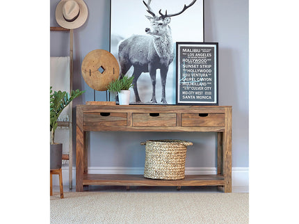Tucker - 3 Drawer Console Table With Lower Shelf - Natural